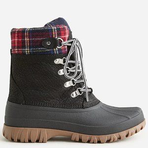 NIB J. Crew Genuine Leather Perfect Winter Boot in Tartan Plaid size 7
